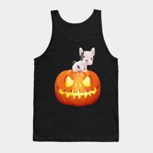 French Bulldog on Halloween Pumpkin Tank Top